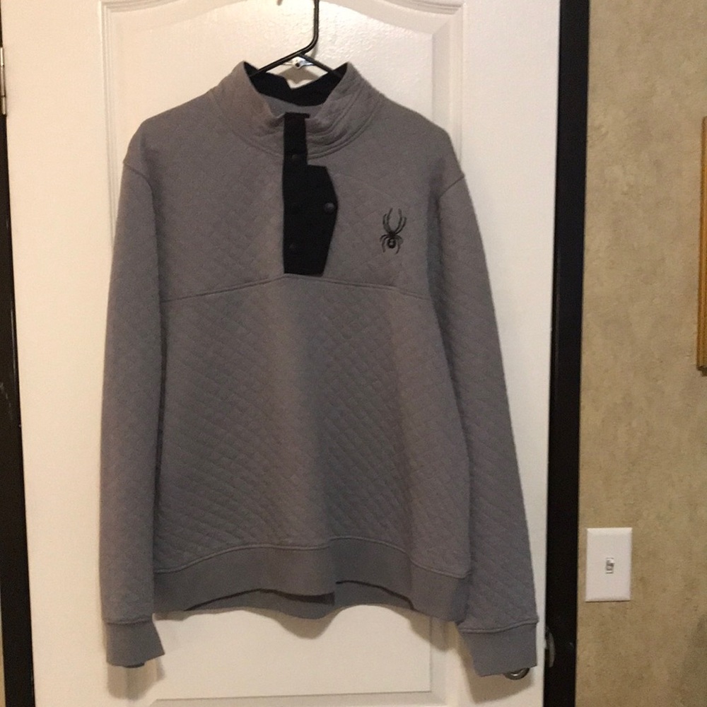 Spider men’s Quilted fleece pullover snap on buttons
